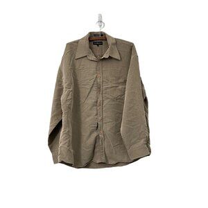 Vintage Vroom & Dreesmann Munich Mens Brown Long Sleeve Button Shirt Size Large